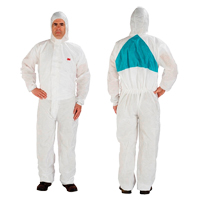 Protective Coveralls, 4X-Large, White, Polypropylene/SMS Sécurité Médic