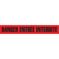 Barricade Tape, French, 3" W x 1000' L, 3 mils, Black on Red Sécurité Médic