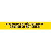 Barricade Tape, Bilingual, 3" W x 1000' L, 3 mils, Black on Yellow Sécurité Médic
