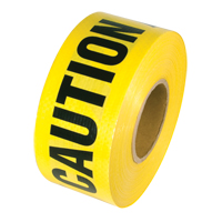 Reinforced Grade Barricade Tape, English, 3" W x 500' L, 5 mils, Black on Yellow Sécurité Médic