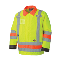 6037 Traffic Control Waterproof Safety Jacket, Polyester, High Visibility Lime-Yellow, X-Small Sécurité Médic