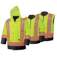 5021BB Waterproof 6-in-1 Safety Parka, High Visibility Lime-Yellow, 2X-Large Sécurité Médic