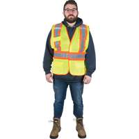 Veste d'arpenteur r&eacute;sistante aux flammes, Jaune lime haute visibilit&eacute;, Moyen, Polyester Sécurité Médic