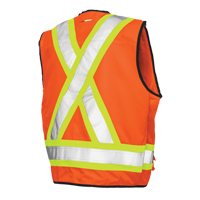 Surveyor Safety Vest, High Visibility Orange, Large, Polyester Sécurité Médic