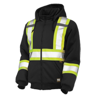 Insulated Safety Hoodie, Polyester, Large, Black Sécurité Médic
