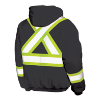 Insulated Safety Hoodie, Polyester, Large, Black Sécurité Médic