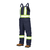 Duck Lined Safety Overalls, Cotton, Large, Navy Blue Sécurité Médic