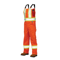 Unlined Safety Overalls, Poly-Cotton, Large, High Visibility Orange Sécurité Médic