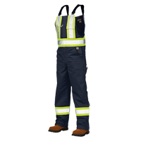 Unlined Safety Overalls, Poly-Cotton, Large, Navy Blue Sécurité Médic