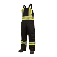 Lined Safety Overalls, Polyester/Polyurethane, Large, Black Sécurité Médic