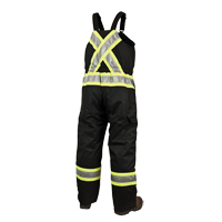 Lined Safety Overalls, Polyester/Polyurethane, Large, Black Sécurité Médic