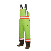 Lined Safety Overalls, Polyester/Polyurethane, Large, High Visibility Lime-Yellow Sécurité Médic