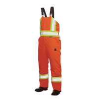 Lined Safety Overalls, Polyester/Polyurethane, Large, High Visibility Orange Sécurité Médic