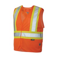 5-Point Tearaway Safety Vest, High Visibility Orange, Large/X-Large, Polyester Sécurité Médic