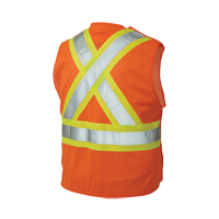 5-Point Tearaway Safety Vest, High Visibility Orange, Large/X-Large, Polyester Sécurité Médic
