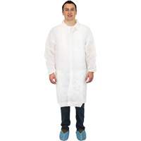 Lab Coat, Polypropylene, White, Large Sécurité Médic