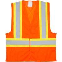 Traffic Safety Vest, High Visibility Orange, 2X-Large, Polyester Sécurité Médic
