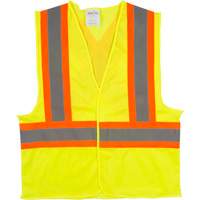 Traffic Safety Vest, High Visibility Lime-Yellow, 2X-Large, Polyester Sécurité Médic