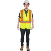 Traffic Safety Vest, High Visibility Lime-Yellow, 2X-Large, Polyester Sécurité Médic