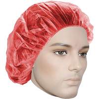 Bouffant Caps, Polypropylene, 21", Red Sécurité Médic
