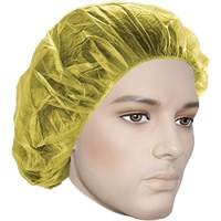 Bouffant Caps, Polypropylene, 24", Yellow Sécurité Médic