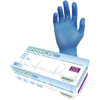 Gants jetables, 2T-Grand, Nitrile, 4 mils, Sans poudre, Bleu Sécurité Médic