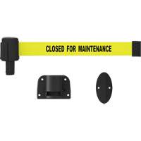 PLUS Wall Mount Barrier System, Plastic, Screw Mount, 15', Yellow Tape Sécurité Médic