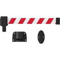 PLUS Wall Mount Barrier System, Plastic, Screw Mount, 15', Red and White Tape Sécurité Médic