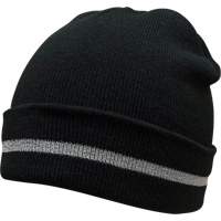 Knit Hat with Silver Reflective Stripe, One Size, Black Sécurité Médic