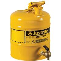 Bidon de s&eacute;curit&eacute; pour tablette, Type I, Acier, 5 gal. US, Jaune, Homologu&eacute; FM Sécurité Médic