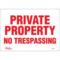 Enseigne Private Property, 7" x 10", Vinyle, Anglais Sécurité Médic