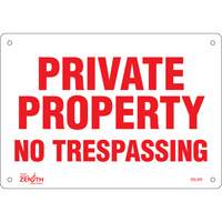 Enseigne Private Property, 7" x 10", Aluminium, Anglais Sécurité Médic