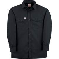 Twill Work Shirt with Snap, Men's, Small, Black Sécurité Médic