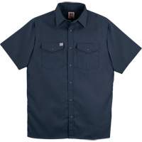 Twill Short-Sleeved Work Shirt with Snap, Men's, Small, Navy Blue Sécurité Médic