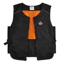 Chill-Its&reg; 6260 Lightweight Phase Change Cooling Vest with Packs, Small/Medium, Black Sécurité Médic