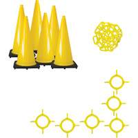 Traffic Cone & Chain Kit, 28", Yellow Sécurité Médic