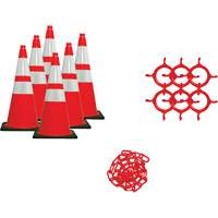 Traffic Cone & Chain Kit, 28", Orange, 4" & 6" Reflective Collar(s) Sécurité Médic