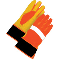 Gants haute visibilit&eacute;, Taille Grand, Paume Cuir fleur Sécurité Médic