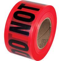 PrimeGuard "Danger Do Not Enter" Barricade Tape, English, 3" W x 1000' L, Black on Red Sécurité Médic