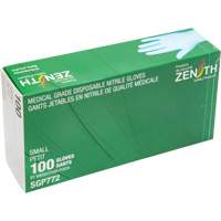 Puncture-Resistant Medical-Grade Disposable Gloves, Small, Nitrile, 4.5-mil, Powder-Free, Blue, Class 2 Sécurité Médic