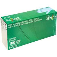 Puncture-Resistant Medical-Grade Disposable Gloves, 2X-Large, Nitrile, 4.5-mil, Powder-Free, Blue, Class 2 Sécurité Médic