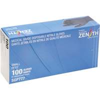 Puncture-Resistant Medical-Grade Disposable Gloves, Small, Nitrile, 5-mil, Powder-Free, Black, Class 2 Sécurité Médic