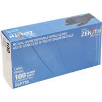 Gants jetables de calibre m&eacute;dical r&eacute;sistants &agrave; la perforation, Grand, Nitrile, 5 mils, Sans poudre, Noir, Classe 2 Sécurité Médic