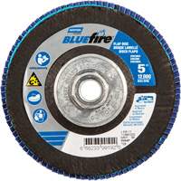 BlueFire&reg; Flap Disc, 5" x 5/8"-11, Type 29, 80 Grit, Zirconia Alumina Sécurité Médic