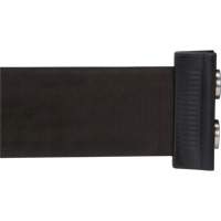 Barri&egrave;re &agrave; fixation murale avec ruban magn&eacute;tique, Acier, Fixation par vis, 7', Ruban Noir Sécurité Médic