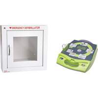 D&eacute;fibrillateur enti&egrave;rement automatis&eacute; AED Plus en anglais avec armoire murale munie d'une alarme, Automatique, Anglais, Classe 4 Sécurité Médic