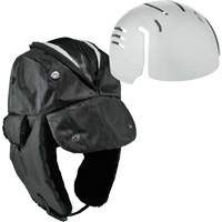 Chapeau de trappeur avec fermeture &agrave; glissi&egrave;re et casque antichoc &agrave; ins&eacute;rer N-Ferno, Doublure en Polyur&eacute;thane/Satin, Moyen/Petit, Noir Sécurité Médic