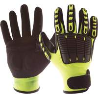 Back Tracker Impact Gloves with Back of Hand Protection, Small, Nitrile Palm, Hook & Loop Cuff Sécurité Médic