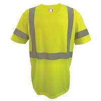 Short Sleeve Safety T-Shirt, Polyester, 2X-Large, High Visibility Lime-Yellow Sécurité Médic