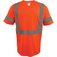 Short Sleeve Safety T-Shirt, Polyester, 2X-Large, High Visibility Orange Sécurité Médic